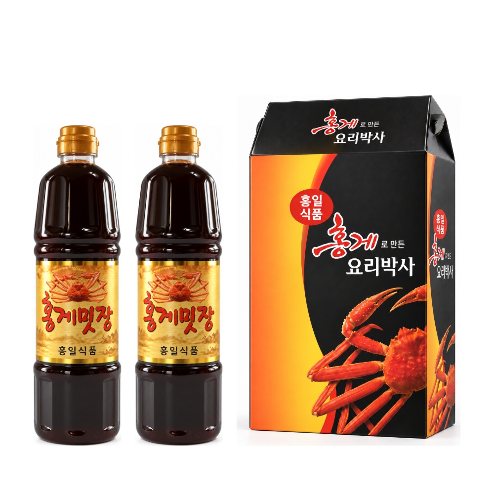 홍게간장 골드 900ml + 홍게간장 골드 900ml 선물세트 연출 이미지