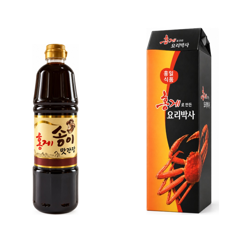 홍게송이맛간장 900ml 선물세트 연출 이미지