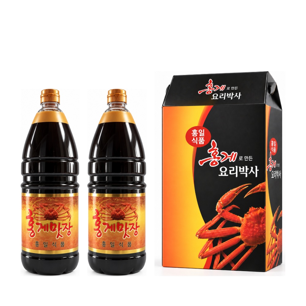 홍게간장 골드 1.8L + 홍게간장 골드 1.8L 선물세트 연출 이미지